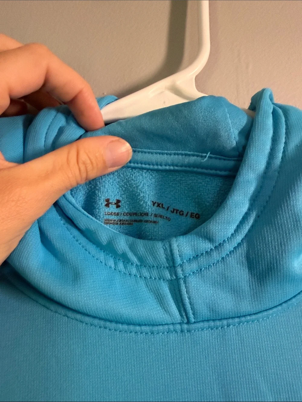 Under Armour Turquoise Hooded Pullover with Metallic Logo